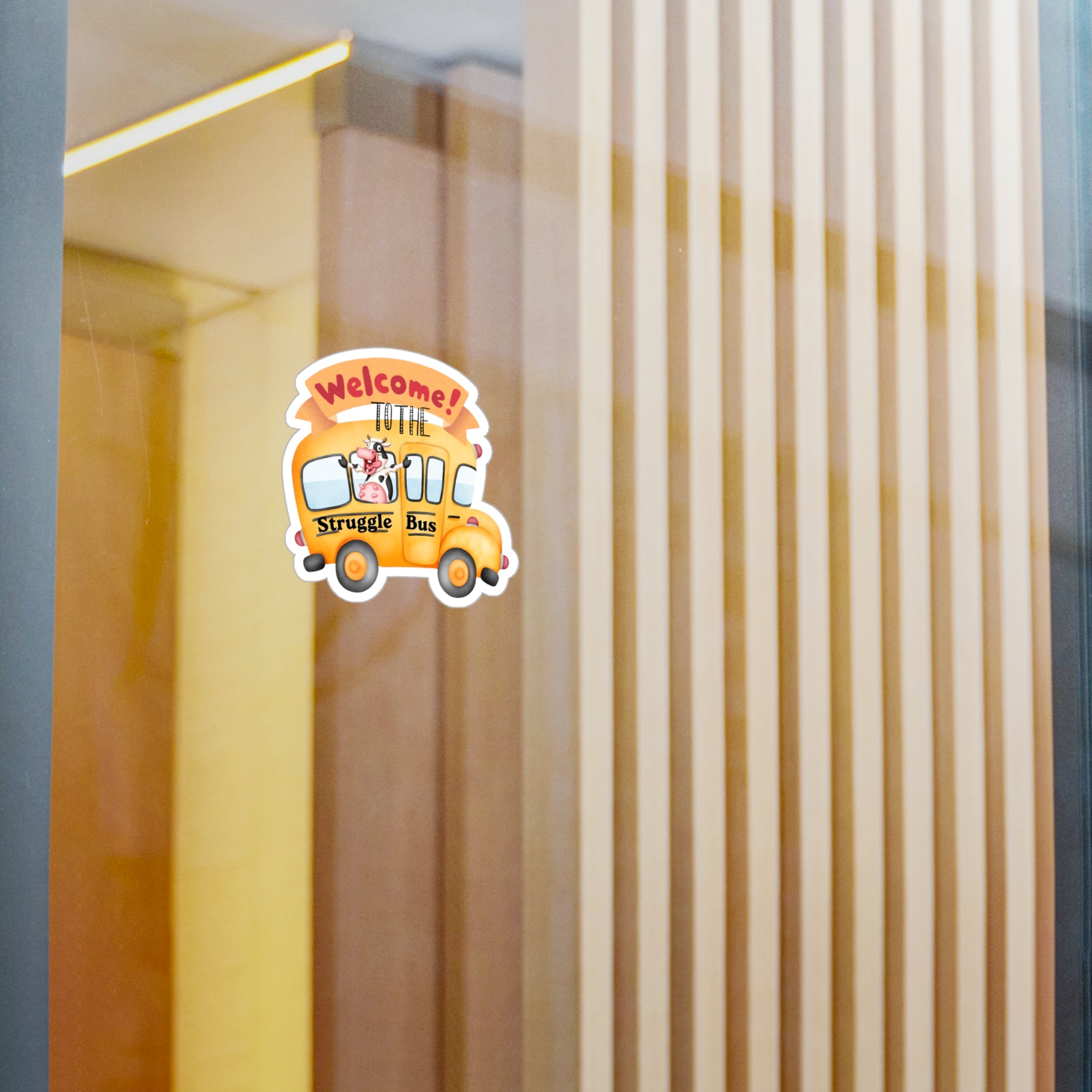 Welcome To The Struggle Bus Sticker - Funny School Bus Vinyl Decal