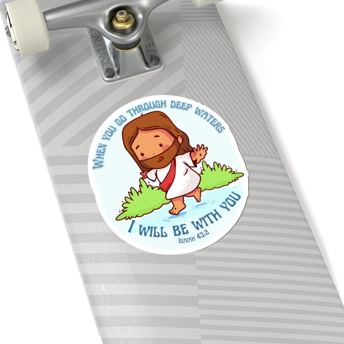 Christian 'May God Guide Your Steps' Jesus Walking on Water Sticker