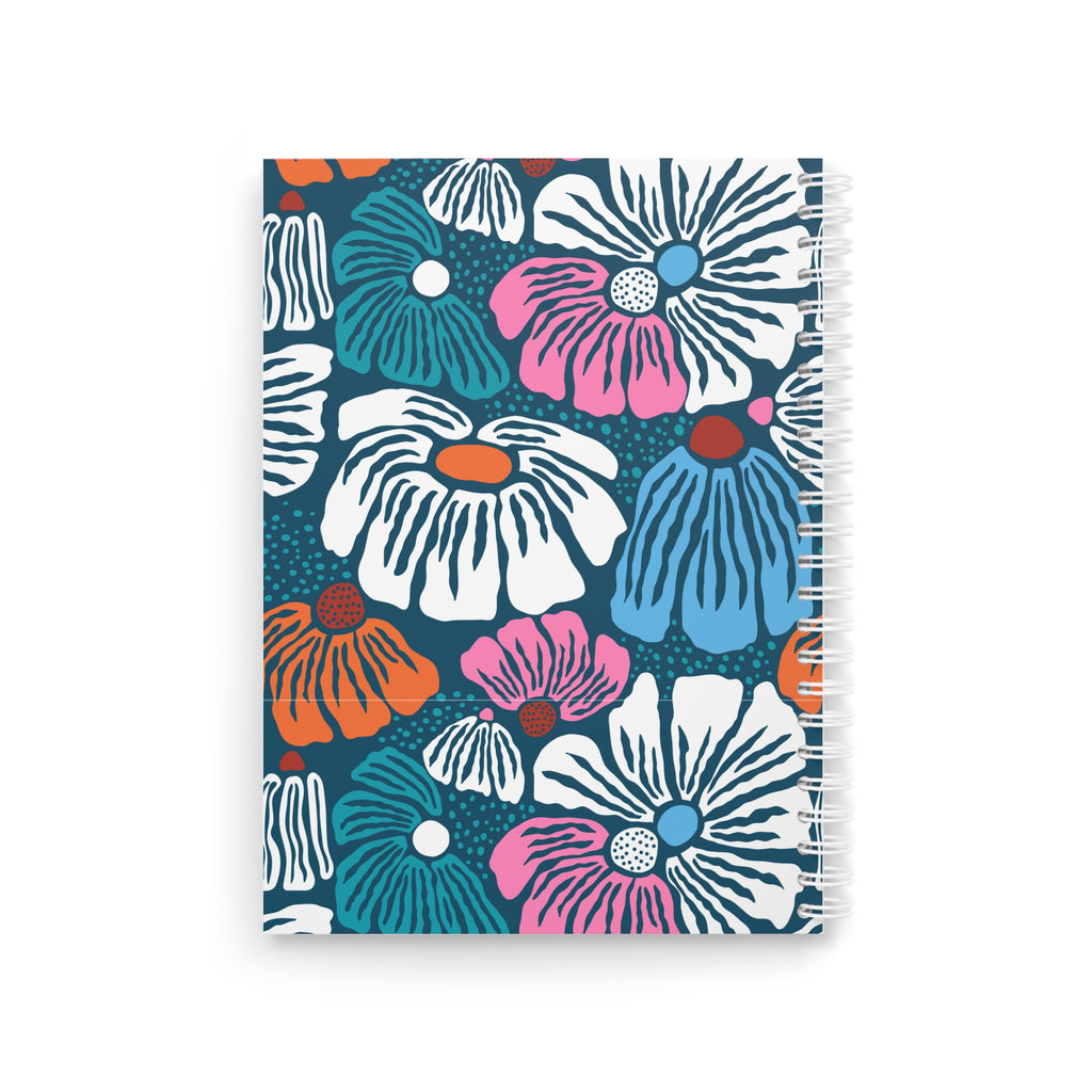 Floral Notes Spiral Notebook — Colorful Hand-Drawn Flower Journal for School & Everyday Notes