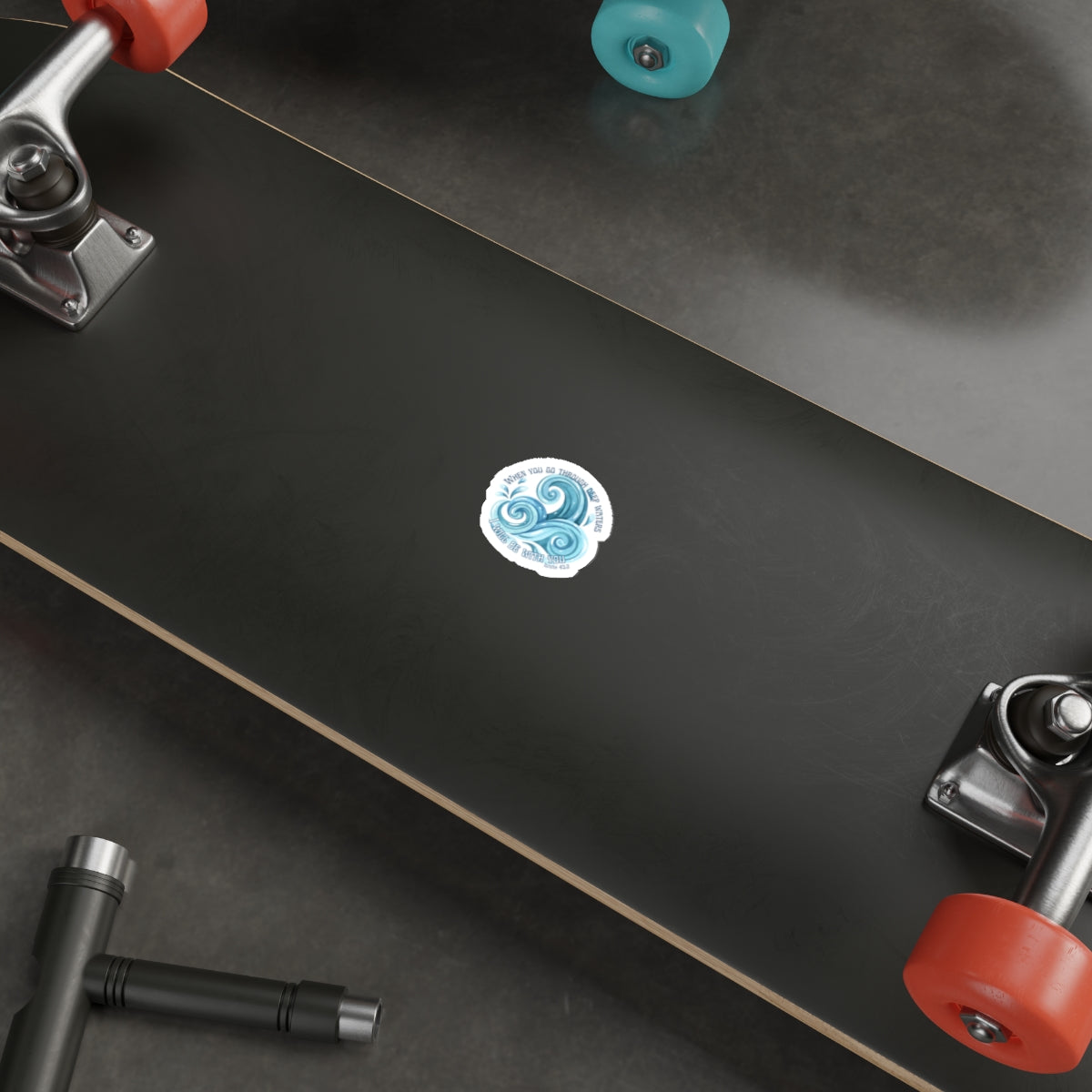 Wave Sticker — "When You Go Through Deep Waters I'll Be With You" (Isaiah 43:2)