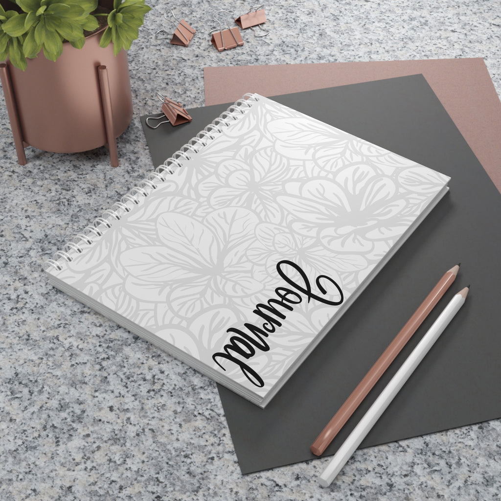 Floral Friends Spiral Notebook — Personalized "Home" Script Cover