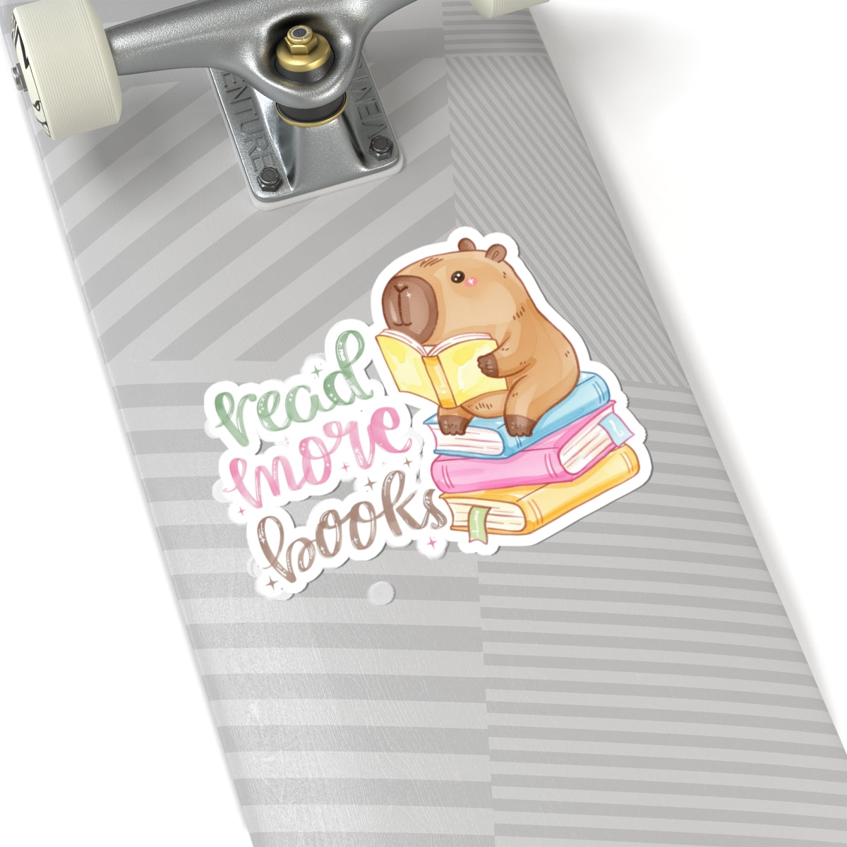 Read More Books Bear Sticker — Cute Bookworm Laptop Kiss-Cut Sticker